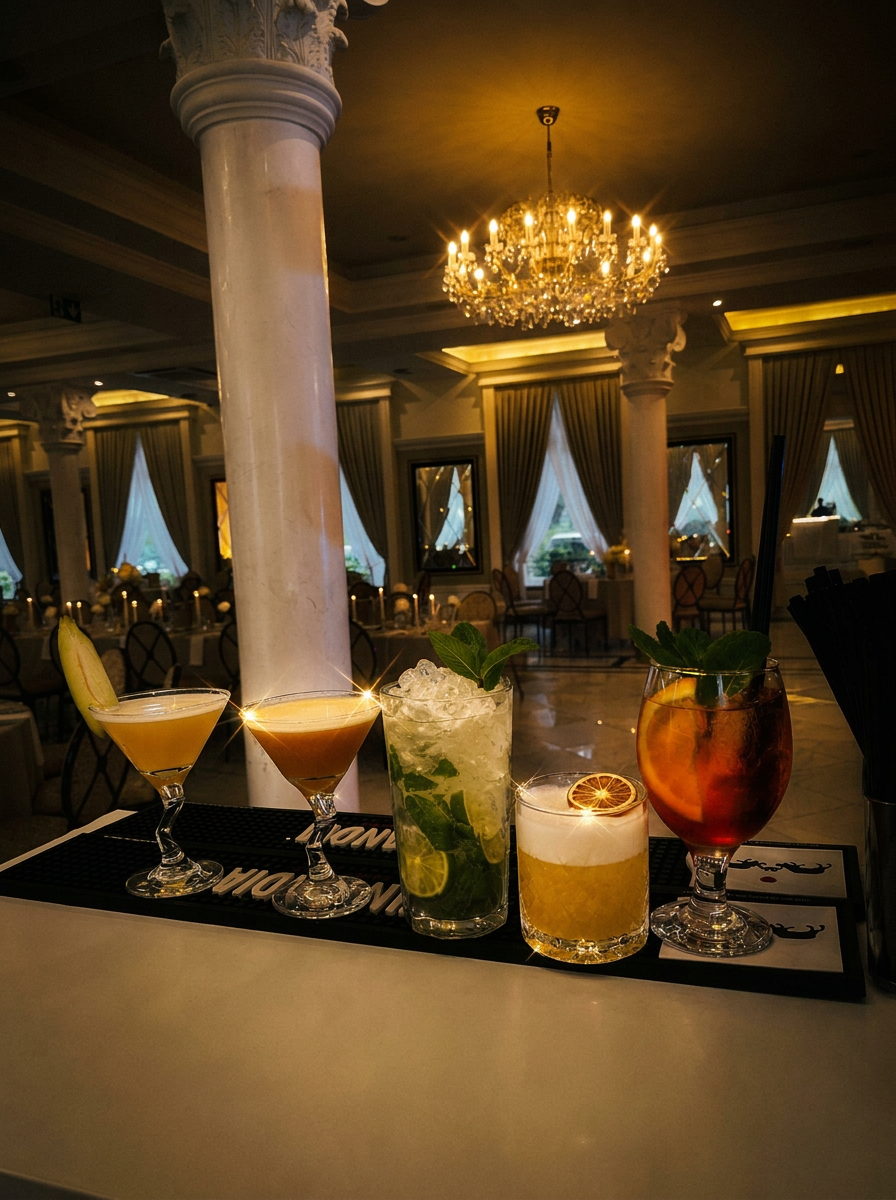 Aperol Spritz na ciemnym marmurowym barze